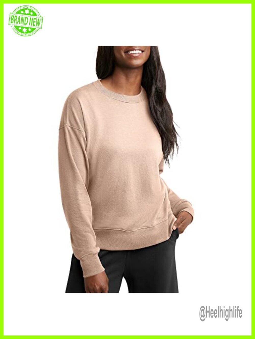 French Terry Lightweight Pullover Sweatshirt Relaxed Fit Crew Neck